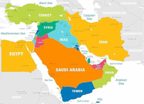 On the map below, #7 is marking which of the following countries?

A. Saudi Arabia
B. Iran
C. Kuwait