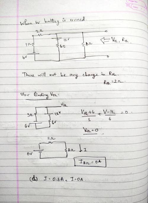Calculate the current in the 8-W resistor of Figure below by using Thevenin’s theorem. What will be