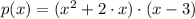 p(x) = (x^{2}+2\cdot x)\cdot (x-3)