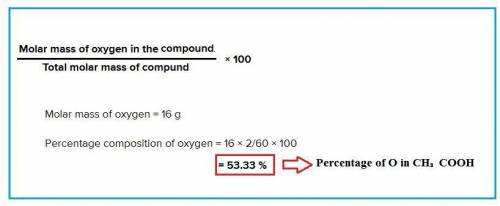 Calculate the percentage of O in CH₃COOH​