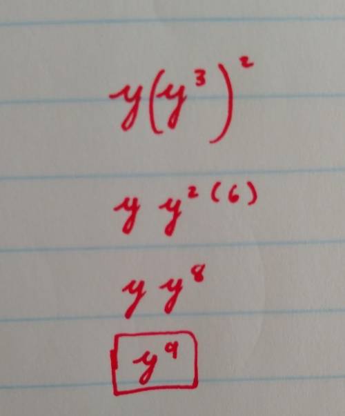 Use the properties of exponents to simplify the expression: y^(y3)2

please explain in detail!! ty
