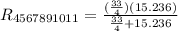 R_{4567891011}=\frac{(\frac{33}{4}\Ohm)(15.236\Ohm)}{\frac{33}{4}\Ohm+15.236\Ohm}