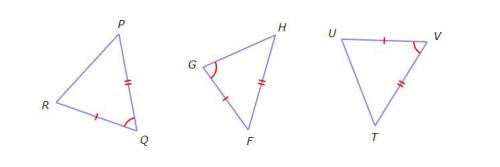 Which two triangles are congruent by the SAS Theorem? Complete the congruence statement below. △____