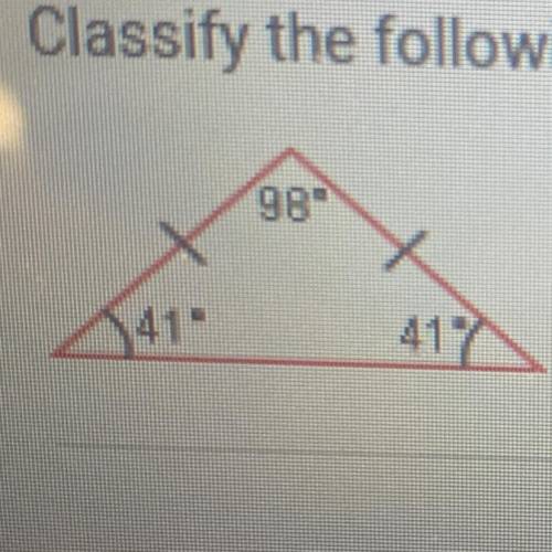 Classify the following triangle. Check all that apply.