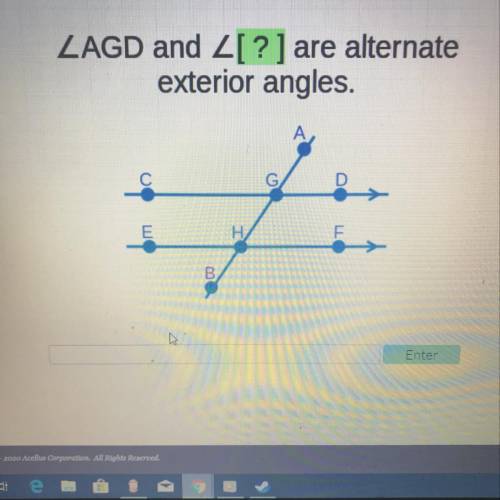 AGD and [ ? ] are alternate exterior angles