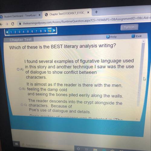 Which of these is the BEST literary analysis writing?