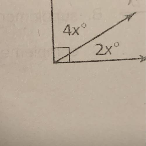 This is a vertical angle and I need to know what x equals.