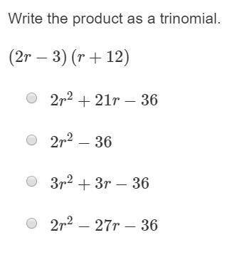 Please help with these 5 questions about trinomials. Thank you so much! :)