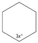 What is the value of x in the regular polygon below? A. 40 B. 120 C. 60 D. 150