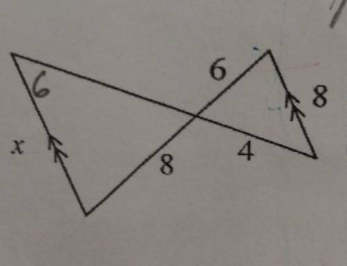 For each part below, decide if the triangles are similar. If they are similar, use their similarity