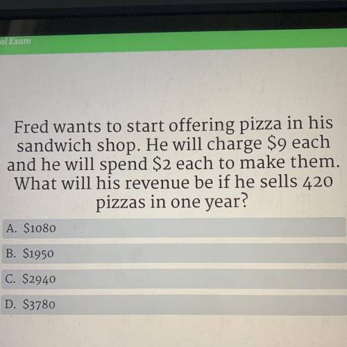 Fred wants to start offering pizza in his sandwich shop. He will charge $9 each and he will spend $2