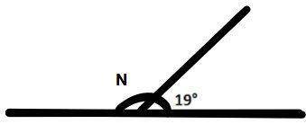 What is the measurement of N? A) 161°  B) 167°  C) 176°  D) 180°
