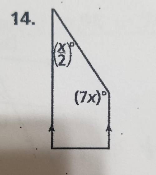 Find the measure of x, then find the measure of each angle
