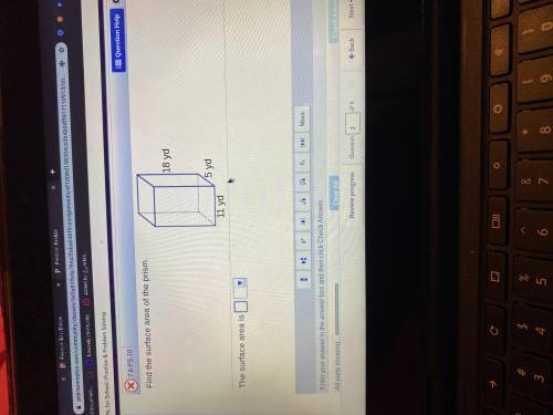 So how do I do the find the surface of a prism
