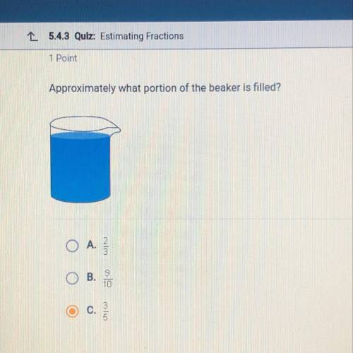 Approximately what portion of the beaker is filled?