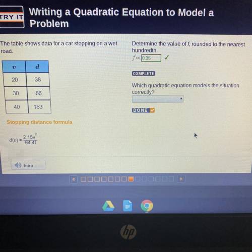 Which quadratic equation models the situation correctly?