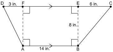 What is the area of this trapezoid? 86 in² 112 in² 148 in² 184 in² Trapezoid A B C D with parallel s