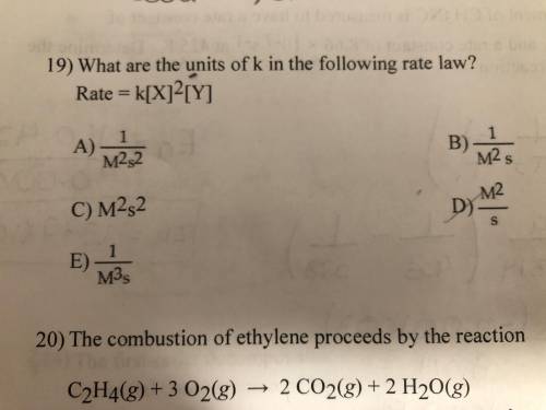 What are the units of k in the following rate law?