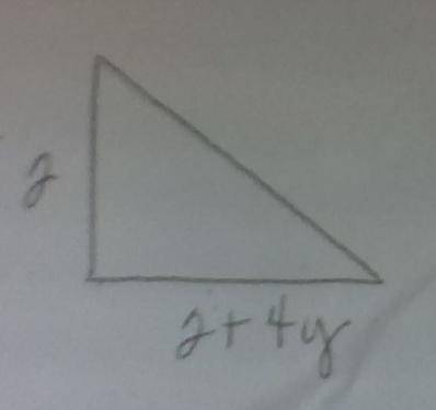 Write an expression for the area of the triangle. Simplify the expression.