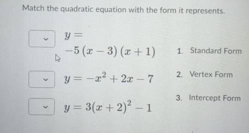 I need help to match the quadratic equation?