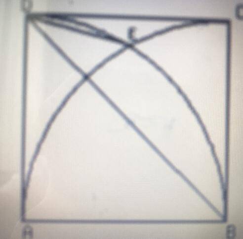 ABCD is a square. two arcs are drawn with A and B as centers, and the radius equal to the side of sq