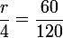 Solve the proportion: Round answer to nearest tenth, if necessary: r =_____