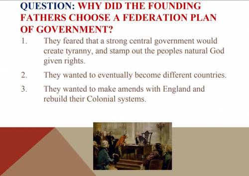 Why did the Founding Fathers choose a federation plan of government?