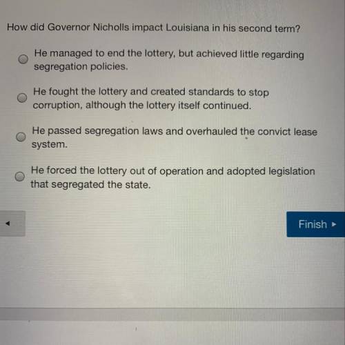 How did govern Nichols impact Louisiana in the second Term ? *20 points* I NEED IT ASAP .