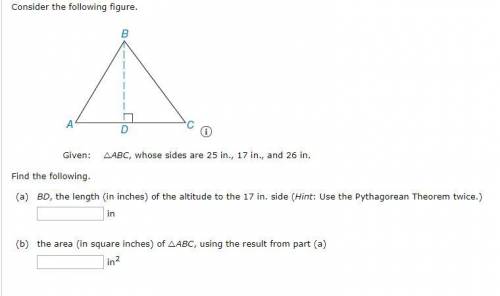 Trying to find length and area from this triangle.