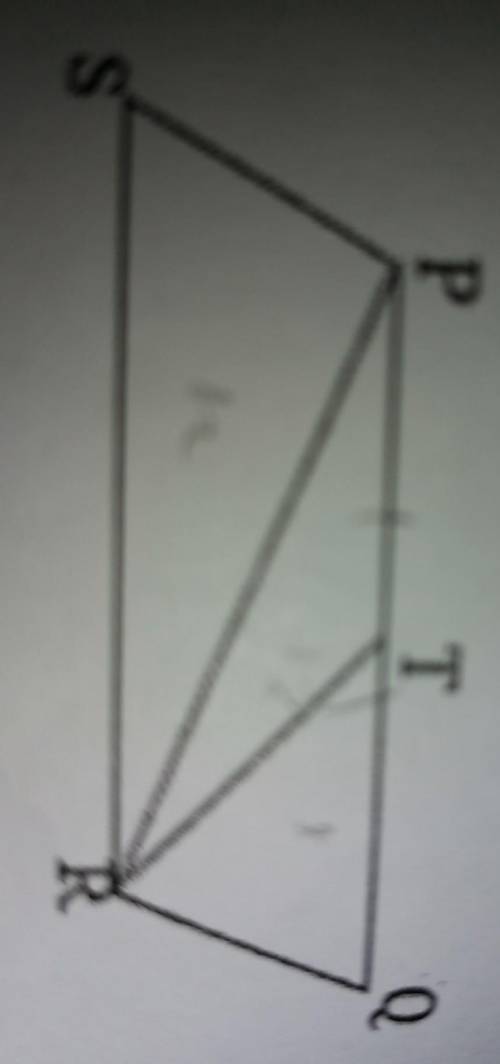 PQRS is a parallelogram and T is the mid point of PQ if ar PTRS=24 cm^2, find the area of PQR