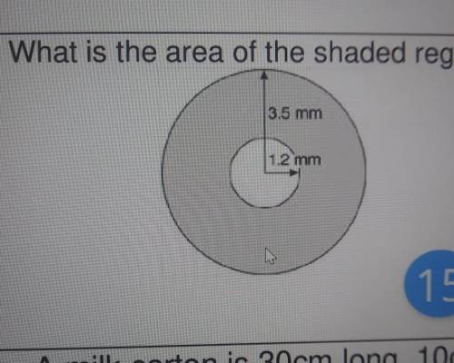 Whats the area of the shaded region?