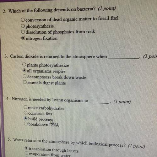 Carbon and nitrogen are needed by?  Easy 30 Points
