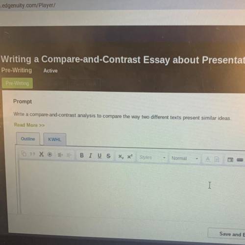 Prompt Write a compare-and-contrast analysis to compare the way two different texts present similar