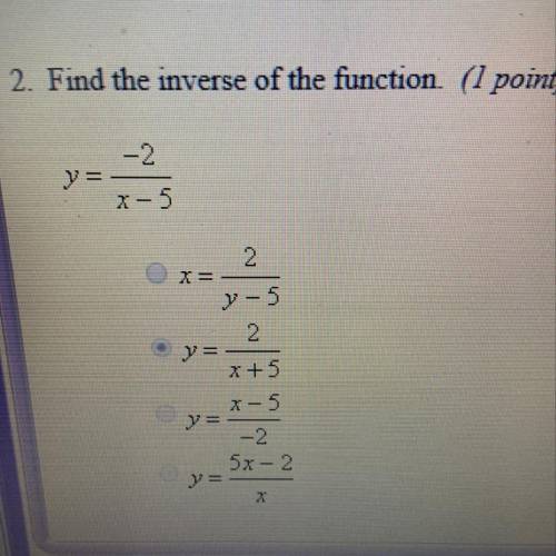Find the inverse of the function -see photo
