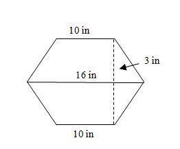 Find the area of the hexagon. A) 36 in2  B) 52 in2  C) 78 in2  D) 144 in2