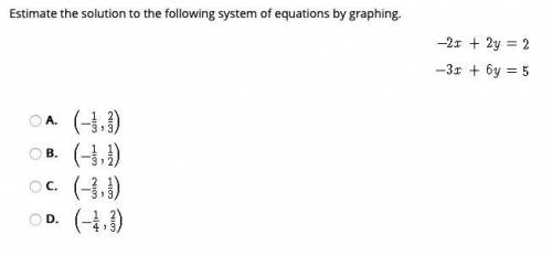 Pleaseee help :'( Estimate the solution to the following system of equations by graphing.
