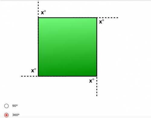 In this square, all the angles are equal. What is the measure of angle x°? --> is my answer corre