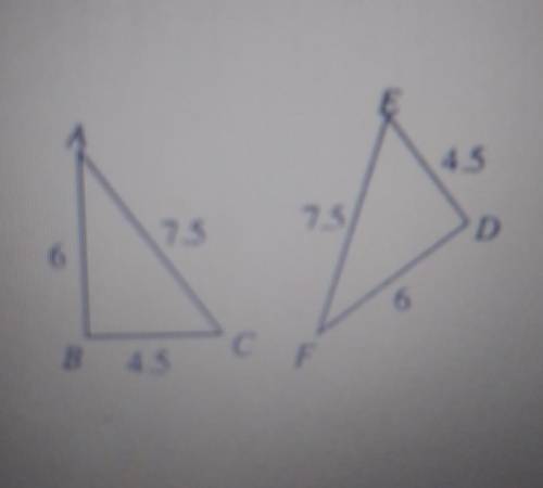 6-29. In problem 6-1, you determined that the triangles at right are congruent.a. Which triangle con