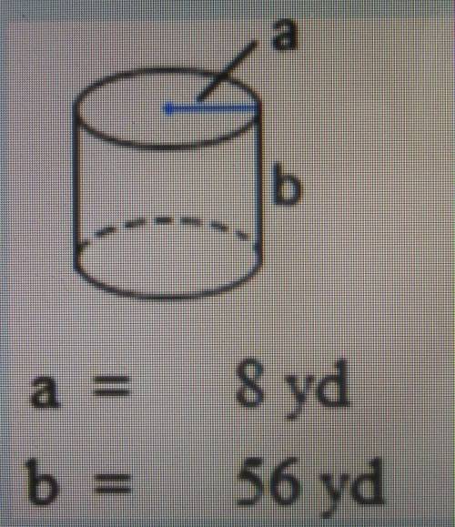 Use 3.14 on all questions on this text that use pi.What is the volume of the cylinder below?Volume=