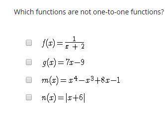 Which functions are not one-to-one functions?