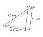 Question 1 (1 point)  What is the total surface area of this triangular prism rounded to the nearest