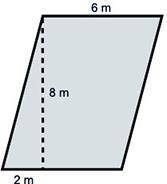 The area of the parallelogram below is  square meters.