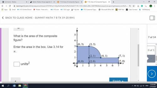 What is the area of the composite figure? Enter the area in the box. Use 3.14 for π.