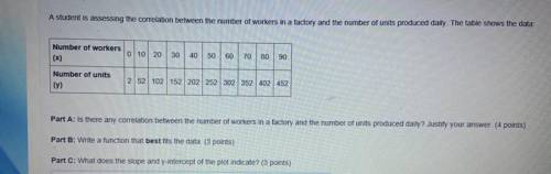 Please help thank you!!! A student is assessing the correlation between the number of workers in a f