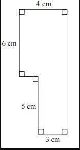 Find the area of the figure shown below and choose the appropriate result. A 39 cm2 B 40 cm2 C 30