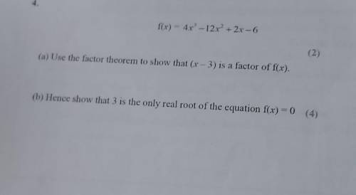 A level maths factor theorem help in part (b) please