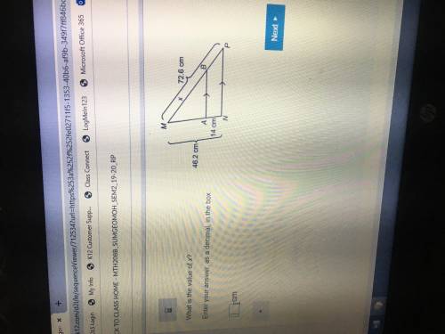 What is the value of X (please help )