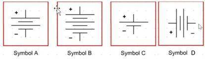 Which image represents a one-battery cell in a circuit? Symbol A Symbol B Symbol C Symbol D