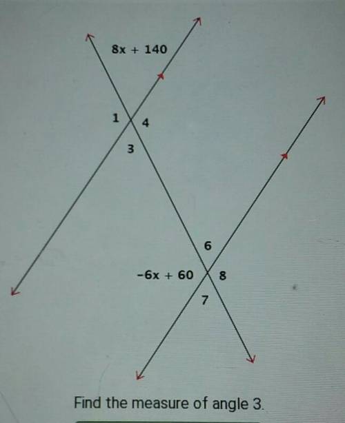 Find the measure of angle 3. Someone Please help me answer this question