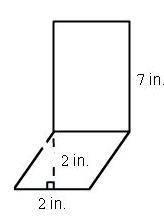 The figure shown consists of a rectangle and a parallelogram. Find the area of the entire figure.